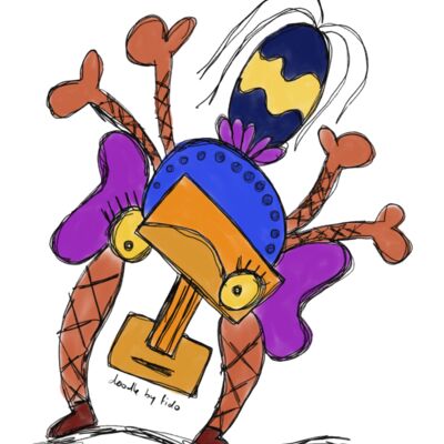 A wooden radio doodle  Thumbnail