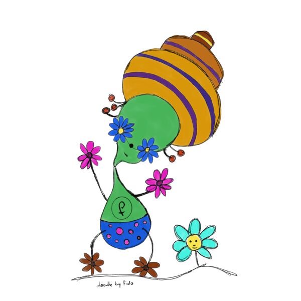 A cute green peanut doodle  Thumbnail