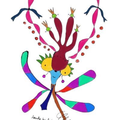 A dragonfly with a tie doodle  Thumbnail