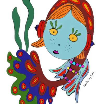 A beautiful blue mermaid Thumbnail